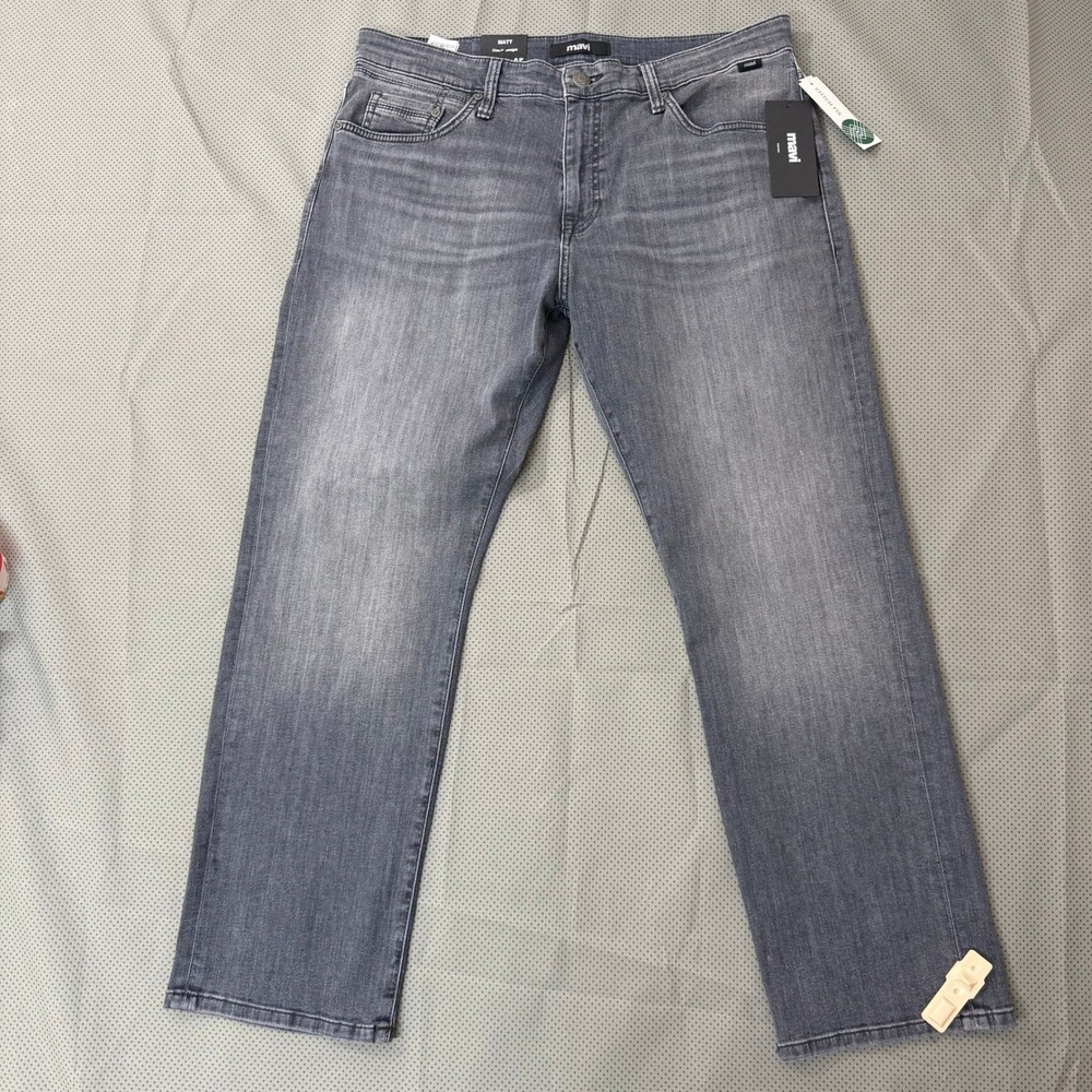 Mavi Matt Jeans Men 36 Grey Classic Straight Leg Stretch Denim Relaxed NWT